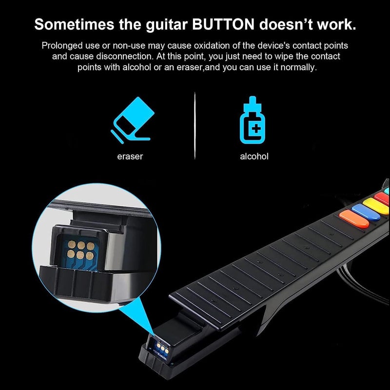 DOYO PC Guitar Hero Controller, Wireless Guitar Hero Guitar for PC and PS3 with Dongle, Compatible with Clone Hero, Rock Band Guitar Hero Games (Black) - Image 5